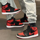耐克（NIKE）Air Jordan 1 OG AJ1男女情侶黑紅絲綢防滑耐磨高幫復(fù)古籃球鞋 FD4810-061黑紅 38 (240mm)
