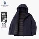 U.S. POLO ASSN.羽絨服男商務(wù)休閑保暖冬季外套男士高端連帽短款上衣
