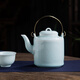 景德鎮(zhèn)中式影青陶瓷茶壺單壺家用商用簡(jiǎn)約現(xiàn)代風(fēng)大號(hào)提梁壺功夫泡茶壺 青蓮提梁壺 500ml