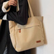 暢印日系帆布大容量包包女學(xué)生上課手提袋休閑簡(jiǎn)約單肩通勤托特媽咪包 卡其色