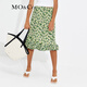 MO&Co.藝術(shù)壓褶碎花高腰半身裙設計感裙子法式優(yōu)雅度假風(fēng) 繽紛花果 M 165