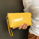 絲芙倫高級感亮皮單肩斜挎小包包女百搭2026新款真皮手拎包女神節放手機 亮黃色