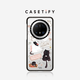 CASETIFY 小黑貓貼紙 可愛卡通 適用于Huawei Mate 70/60/Pro 華為手機(jī)保護(hù)殼 透明黑框 Huawei Mate 70 Pro