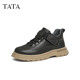 他她（TATA）商務(wù)厚底皮鞋男士復古工裝鞋高幫鞋2024冬季新款ODR01DM4 黑色（絨里） 40