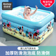 Bestway泡澡桶家用超大號嬰兒浴桶充氣泳池設備兒童浴缸洗澡桶 4層1.2米迪士尼藍+脖圈S碼禮包