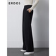 ERDOS 經(jīng)典百搭透氣修身直筒褲抗皺挺括厚實(shí)保暖女褲休閑褲 黑灰 S 155/64A
