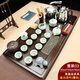 拓進(jìn)茶盤一體式 功夫茶具茶盤套裝全自動一體功夫整套茶具盞杯家用全 03逝水流年檀色-青瓷魚茶具-自動黑-配件A 33件