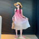 巴萊恩娜女童連衣裙夏季2025新款女大童夏裝裙子無袖吊帶裙波西米亞沙灘裙 粉色【休閑度假旅游】 130cm