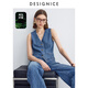 迪賽尼斯（DESIGNICE）2024年夏季新款通勤風(fēng)薄款牛仔馬甲氣質(zhì)短款無袖短外套女 牛仔藍(lán) M