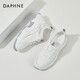 達芙妮（DAPHNE）七夕女鞋透氣網(wǎng)面運動(dòng)鞋夏季新款百搭休閑鞋學(xué)生 4622101138白銀色4CM 37 (235mm) 標準碼