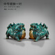 銅貔貅擺件一對(duì)全銅貔貅客廳聚財(cái)貔貅玄關(guān)辦公室裝飾開(kāi)業(yè)禮品 [中號(hào)]-翡翠色