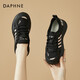 達芙妮軟底運動(dòng)鞋女厚底輕便時(shí)尚透氣休閑跑步鞋女4623303071  黑粉 36 