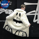 NASALIKE王一博gd權志龍張藝興同款仿毛皮外套皮草毛大衣加長(cháng)款風(fēng)衣男 白色 XL