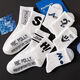 置衣堂襪子男秋冬季百搭ins潮流男生吸汗透氣中長(cháng)筒男士籃球長(cháng)襪白色 白色高顏值10雙裝 10雙 均碼