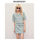 MAXRIENY【異域·摩洛哥-商場(chǎng)同款】精致休閑直身短款菱格外套 冰藍(lán) S 01