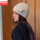 蒂潤石針織毛線帽子女秋冬韓版日系潮小熊可愛百搭淑女ins瓜皮冷帽子女 A-102米色小熊針織帽 均碼
