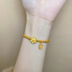 金萊緣999足金古法傳承黃金手鏈女 小金珠轉(zhuǎn)運珠手串桃花串珠送女友禮物 4mm金珠桃花+吊墜約4.2g