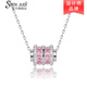 KRISTEN JUDI粉色小蠻腰項(xiàng)鏈女銀轉(zhuǎn)運(yùn)珠吊墜輕奢小眾鎖骨鏈送女友老婆生日禮物 生日情人節(jié)520禮物閨蜜實(shí)用禮盒 白金色項(xiàng)鏈紀(jì)念日浪漫表白有意義