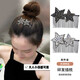 五角星水鉆發(fā)梳女發(fā)夾發(fā)卡倒插梳劉海前額后腦勺碎發(fā)整理固定神器 黑灰+銀白【兩件裝】