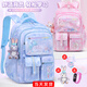 樂(lè )布熊2026新款兒童女孩書(shū)包小學(xué)生一年級二輕便女童三到六護脊減負女生 夢(mèng)幻藍+(掛飾+3徽章+手表) 大號3-6年級