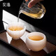 漢造冰種羊脂玉瓷主人杯單杯功夫茶杯男女士白瓷對杯陶瓷茶具高端送禮 冰種玉瓷對杯_葵花杯/禪定杯