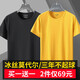 戰浩【2件】冰絲莫代爾棉短袖t恤男夏季青年薄純白色打底衫圓領(lǐng)半袖體 黑色+黃色 L 建議【120-135斤】