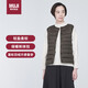 無印良品（MUJI）女式 便攜式 無領(lǐng)馬甲 羽絨背心 羽絨服 深棕色3A M 