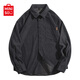 名創(chuàng  )優(yōu)品（MINISO）燈芯絨長(cháng)袖襯衫男2025新款美式重磅休閑工裝外套男生秋冬加絨衣服 深灰(純色) XL 180(不起球不掉色)