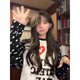 設計感愛(ài)心波點(diǎn)插肩長(cháng)袖T恤女秋季韓系chic小眾寬松早秋單穿上衣 白色 M