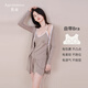 覓絲（Agentmuse）裸感睡衣女莫代爾帶杯墊涼感吊帶古風(fēng)性感短褲套裝659T淺摩卡色M