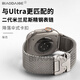 表帶哥適用蘋(píng)果手表表帶s10表帶高定款夏季透氣S11/S9/S8/S7腕帶Iwatch ultra2/3/1降落傘式45/46/49MM鈦