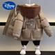 迪士尼（Disney）男童加絨棉服外套冬裝棉襖衣服兒童厚棉衣【免洗亮面】保暖上衣 卡其色 130 cm