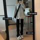 自由探戈牛仔褲女直筒顯瘦高腰寬松小個(gè)子黑色煙管褲子2025秋季 黑色加長(zhǎng)(10~28℃穿) M