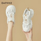 達(dá)芙妮（DAPHNE）厚底老爹鞋女夏透氣休閑網(wǎng)面運(yùn)動(dòng)鞋新款女鞋學(xué)生百搭跑步鞋 白杏 跟高5cm 39 (245mm)