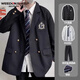 威登羊學(xué)院風(fēng)DK制服男套裝西裝外套寬松休閑痞帥JK新款潮流學(xué)生畢業(yè)班服 外套+白襯衫+西褲【三件 XL