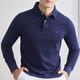 Tommy Hilfiger 湯米·希爾費格 男士商務(wù)休閑長(cháng)袖Polo翻領(lǐng)T恤 藍色小標polo領(lǐng)T恤 L （建議145-160斤）