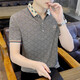 慈良新款冰絲短袖t恤男裝夏季潮流POLO青年修身上衣服 卡其色 XXL(135斤-150斤)