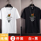 繽果城純棉短袖T恤男士打底衫夏季情侶裝圓領(lǐng) DT006(白+黑) XL
