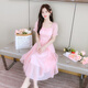 蕭遇（XIAOYU）2025年春天夏季新款女士裝連衣裙小個(gè)子法式氣質(zhì)仙女a(chǎn)字粉色衣服 粉色 M 95-105斤