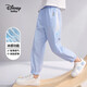 迪士尼（DISNEY）兒童女童涼感長褲防蚊舒彈梭織束腳運動褲子24夏DB321ME12藍150