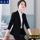 雅若美（yaruomei）小西裝職業(yè)裝女裝套裝長(cháng)袖工作服西服外套前臺工裝面試商務(wù)正裝 黑色西裝 L碼(建議100-110斤)