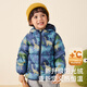 JELLYBABY男童短款羽絨服女童多色輕薄羽絨服拜年服校服神器【發(fā)熱】冬裝 寶藍大恐龍 （絨子含量≥85%） 140 CM