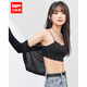 IEF/愛(ài)依服裹胸2025夏季新款韓版簡(jiǎn)約純色波浪邊短款內(nèi)搭吊帶背心 黑 均碼