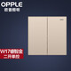歐普（OPPLE）開關(guān)插座一開五孔5孔面板多孔USB86型暗裝墻壁無框大板W17金Z 二開單