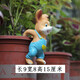 蔚然花屋 花園雜貨 盆景小擺件園藝裝飾品創(chuàng)意掛盆動物卡通小兔子擺件 掛盆男兔2216-1