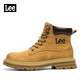 Lee馬丁靴男夏季厚底復古高幫大黃靴英倫風(fēng)運動(dòng)工裝男靴戶(hù)外中幫情侶 黃色 41