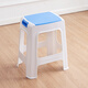 好爾塑料凳子客廳廚房加厚防滑休閑板凳疊摞高凳帶提手大號藍色 1個(gè)裝
