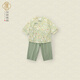 漢宮優(yōu)品女童夏季套裝新中式周歲禮服女寶寶短袖分衣服國風(fēng)漢服兒 春燕回巢 90