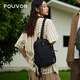 FOUVOR旅游雙肩包女2025新款時(shí)尚超輕便斜挎兩用帆布單肩小背包運動(dòng)胸包 黑色（小款）10升  可斜挎/雙肩