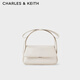 CHARLES&KEITH蝴蝶結(jié)翻蓋手提牛皮小方包女生日禮物七夕禮物SL2-50840566 White白色 S